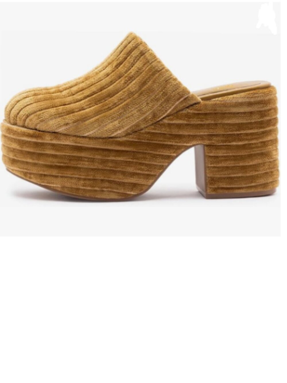 Pazzion Goldenrod Platform Round Toe Mule Clog Slip On Chunky High Heels Slipper